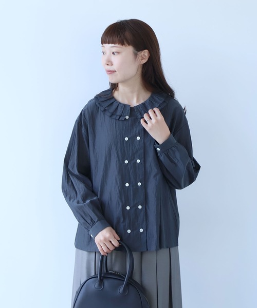 bulle de savon（ビュルデサボン） ブラウス シャツ コットン/キュプラ