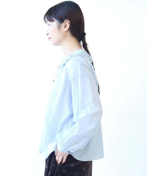 bulle de savon ブラウス シャツ コットン/キュプラ ローンIBK