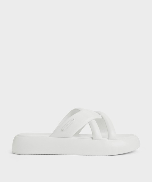 CHARLES ＆ KEITH サンダル パッフィー クロスオーバー