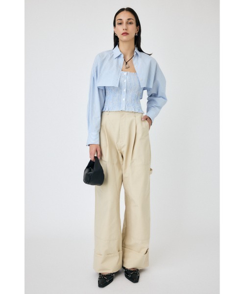 MOUSSY 】DOUBLE KNEE TC ワイドパンツ アイボリー 新品 - メルカリ