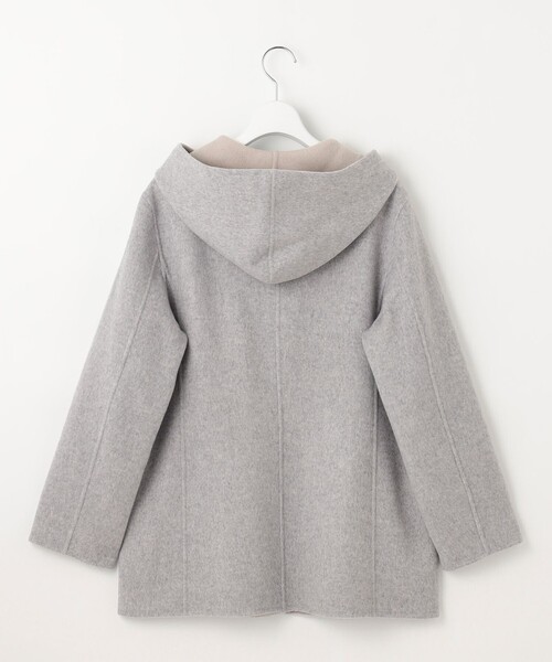コート アウター ウールナイロンリバー フード付き レディース