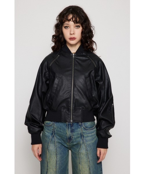 LAGUA GEM ブルゾン　レザージャケット LAGUA GEM ブルゾン アウター CROPPED FAUX LEATHER レディース