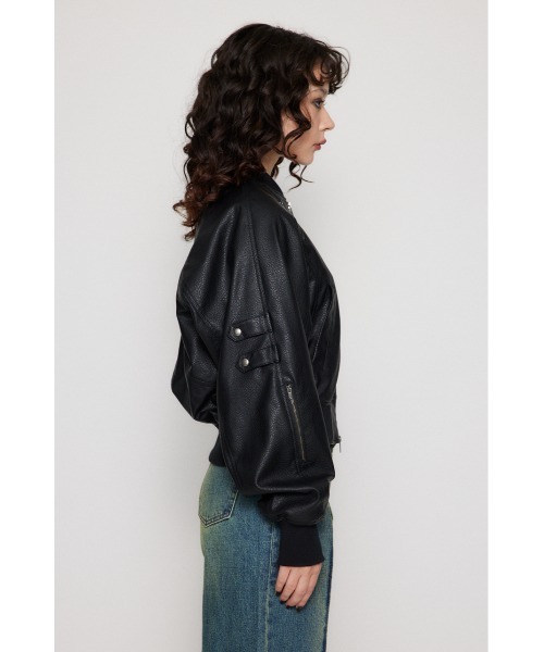 LAGUA GEM ブルゾン　レザージャケット LAGUA GEM ブルゾン アウター CROPPED FAUX LEATHER レディース