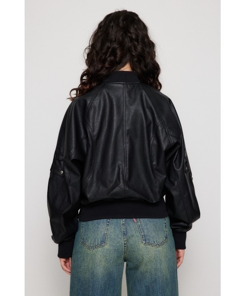 LAGUA GEM ブルゾン アウター CROPPED FAUX LEATHER レディース