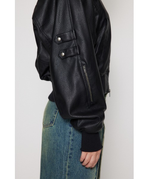 LAGUA GEM ブルゾン アウター CROPPED FAUX LEATHER レディース