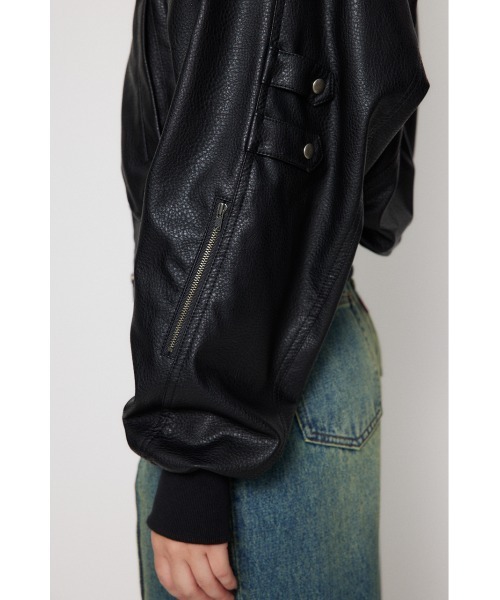 LAGUA GEM ブルゾン　レザージャケット LAGUA GEM ブルゾン アウター CROPPED FAUX LEATHER レディース
