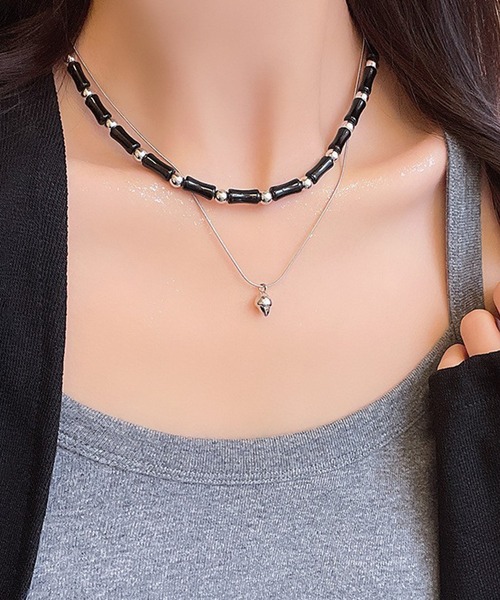 多色ビーズのネックレスセット Lace Ladies ネックレス 「2点セット」 バラエティ ストーン