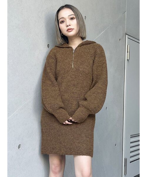 ヤマダヤ　福袋　アウター　ニットワンピース　2点セット MURUA ワンピース フーディーニットミニワンピース : ZOZOTOWN