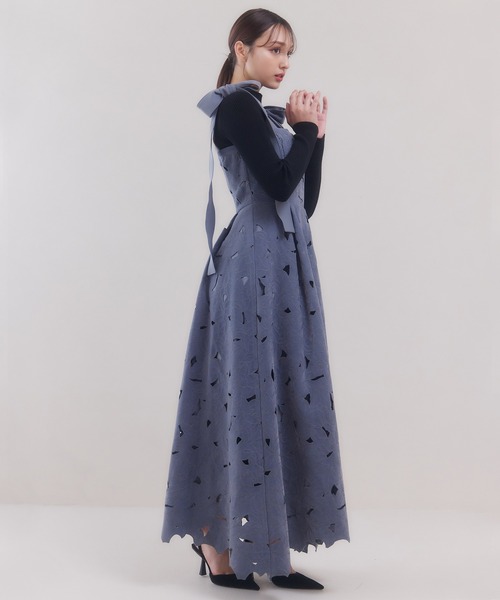 EIMY ISTOIRE（エイミーイストワール） ワンピース ベロアカットワーク