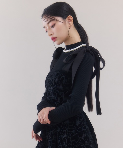 EIMY ISTOIRE（エイミーイストワール） ワンピース ベロアカットワーク