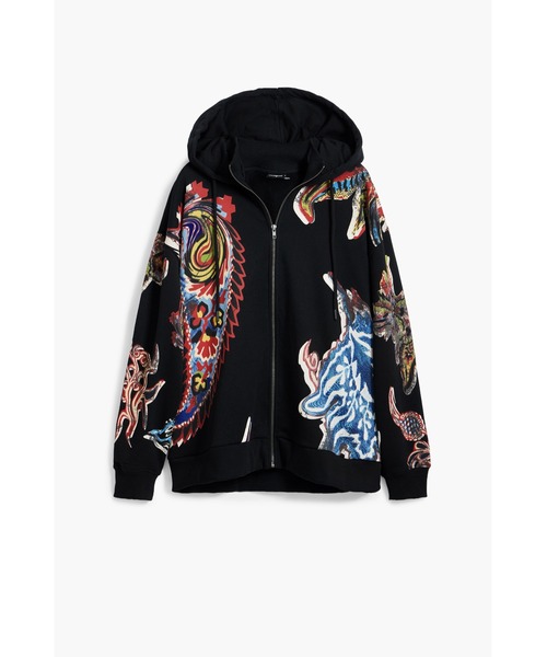 新品✨タグ付き♪定価17,900円　デシグアル　フード付き　トレーナー　大特価 Desigual（デシグアル） トレーナー スウェット 風景柄のフード付き