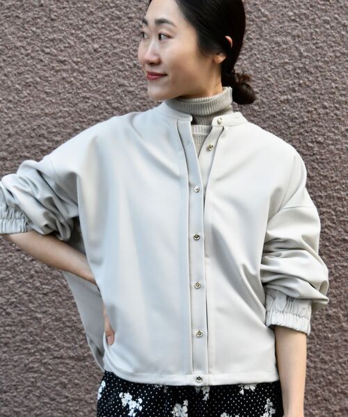 le.coeur blanc ブラウス シャツ ドロストTRネルシャツ