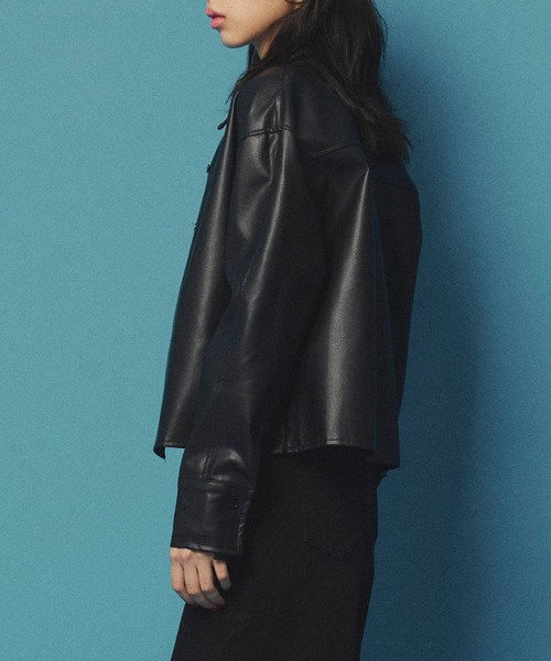 Narcissus ブラウス シャツ 「NET限定」レザーシャツジャケット