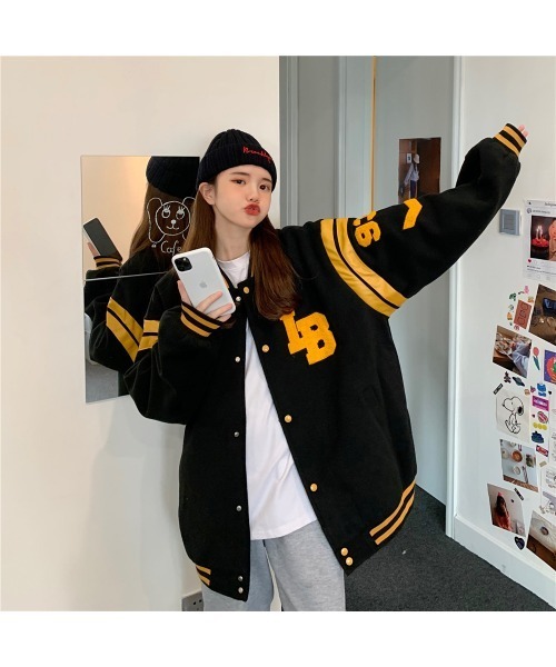 「DEVICE」 スタジャン FREE ブラック レディース_画像7