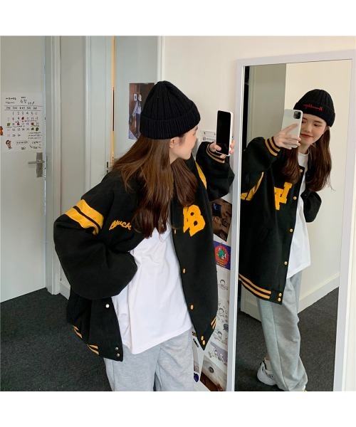 「DEVICE」 スタジャン FREE ブラック レディース_画像8