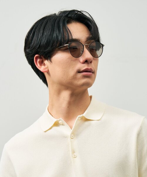 軽量 Zoff×ユナイテッドアローズ ボストン型 軽量 サングラス ブラウン ★ UNITED ARROWS サングラス ボストン型 サングラス｜彫金