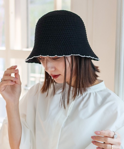 VitaFelice 帽子 ハット スカラップサーモチューリップハット