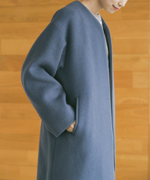 「URBAN RESEARCH」 ノーカラーコート 36 ダークブラウン レディース_画像6