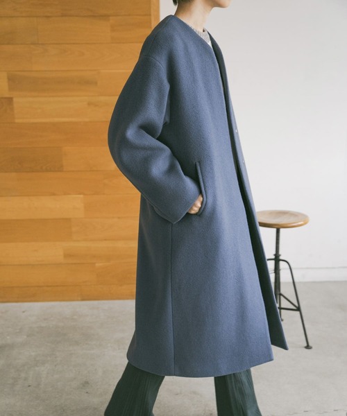 「URBAN RESEARCH」 ノーカラーコート 36 ダークブラウン レディース_画像7