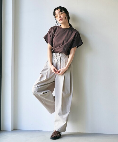 シモーネロシャ チュールトップス カットソー ワンショルダー 半袖 プルオーバー RONEL tシャツ スムースドロップショルダー半袖プルオーバー