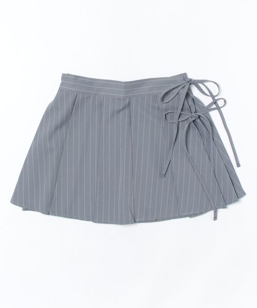 STYLEBLOCK スカート ピンストライプラッププリーツミニスカート
