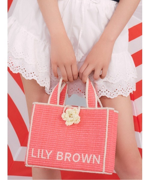 新品【LILY BROWN*MARY QUANT】ロゴ入りラフィアトート 新品未使用】LILY BROWN×MARY QUANT ロゴ入りラフィアトート