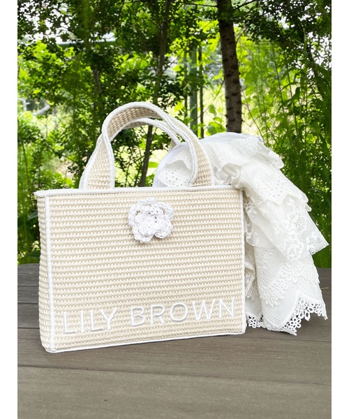 新品【LILY BROWN*MARY QUANT】ロゴ入りラフィアトート 新品未使用☆【LILY BROWN×MARY QUANT】ロゴ刺繍カゴバッグ
