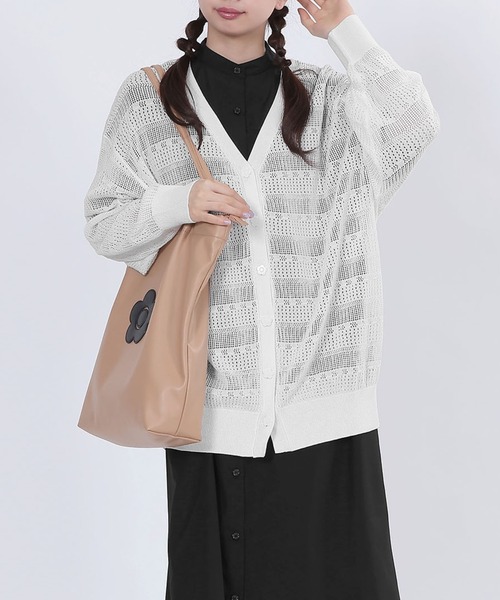 マリークヮント透かし編みBIG カーディガン MARY QUANT カーディガン マリークワント mary quant 透かし編み