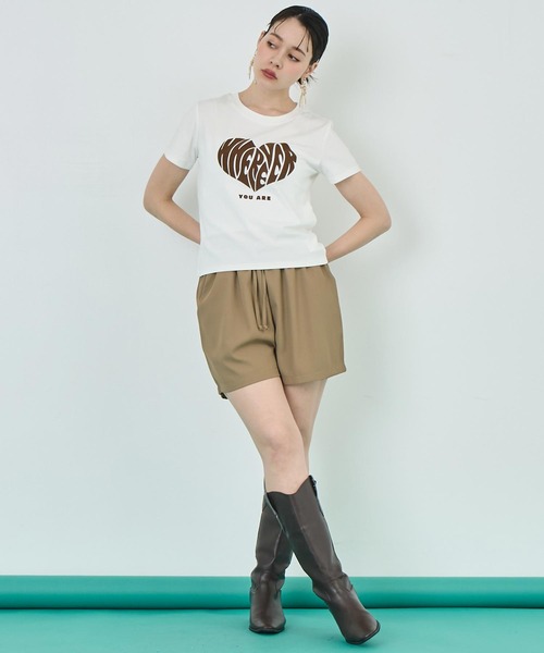 ANAP tシャツ フロッキー ハート ロゴ プリント Tシャツ