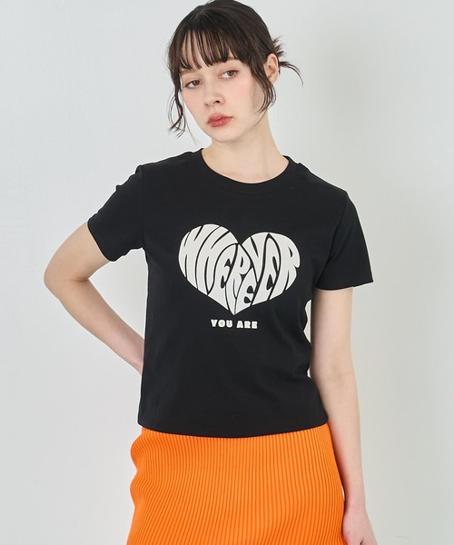 ANAP tシャツ フロッキー ハート ロゴ プリント Tシャツ