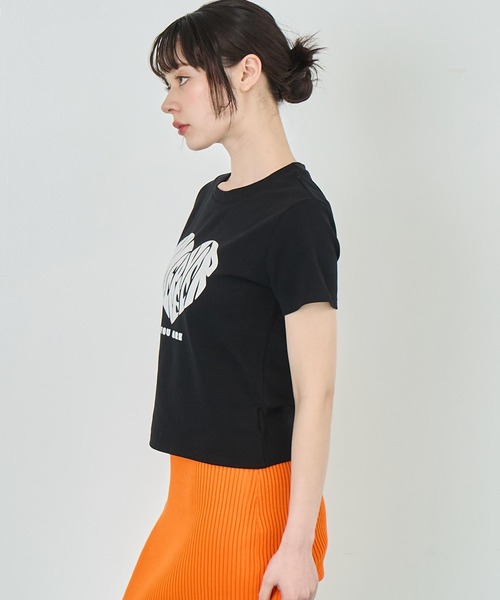 ANAP tシャツ フロッキー ハート ロゴ プリント Tシャツ