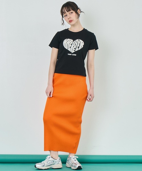 ANAP tシャツ フロッキー ハート ロゴ プリント Tシャツ