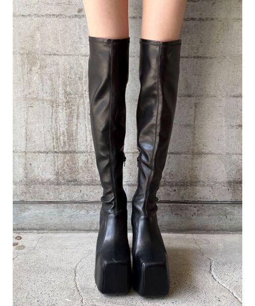 EVRIS（エヴリス） ブーツ プラットフォームニーハイブーツ レディース