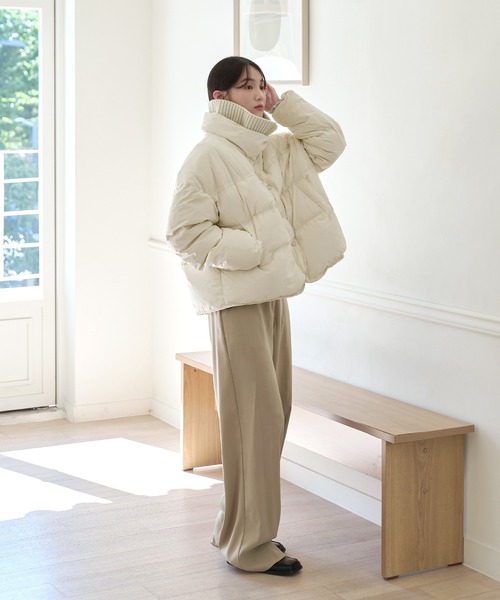 「UNE MANSION」 ダウンジャケット FREE ホワイト レディース_画像3