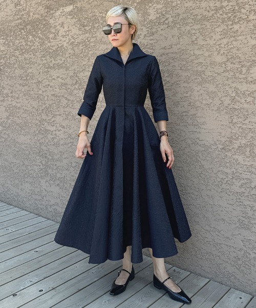 ワンピース ジャガードフィット＆フレアワンピース : ZOZOTOWN Yahoo