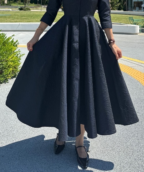 ワンピース ジャガードフィット＆フレアワンピース : ZOZOTOWN Yahoo