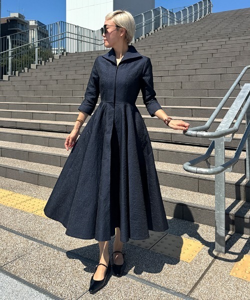 ワンピース ジャガードフィット＆フレアワンピース : ZOZOTOWN Yahoo