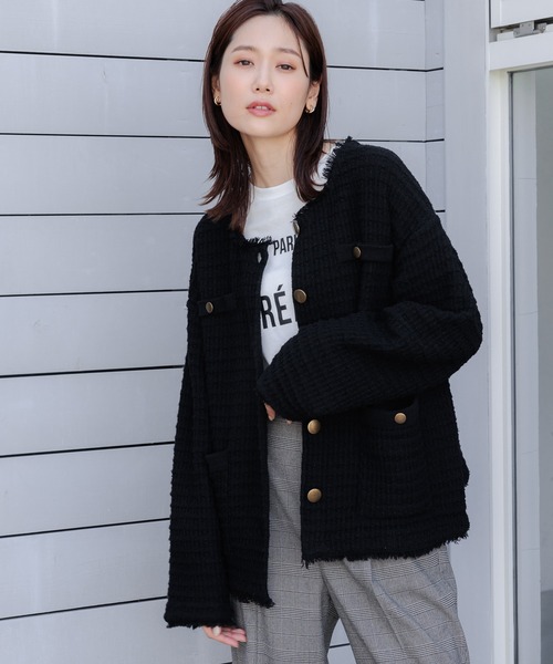 GLOBAL WORK（グローバルワーク） ニットカーディガン FREE ブラック