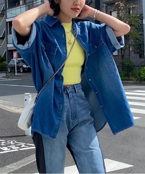 「JEANASIS」 半袖シャツ FREE ブルー レディース