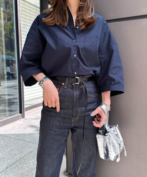 「evernavy」 7分袖ブラウス M オフホワイト レディース_画像4