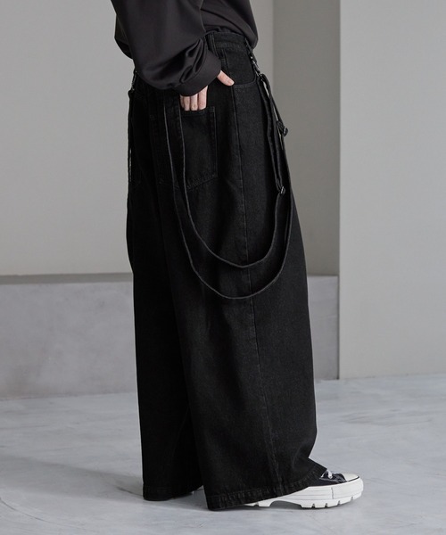 「cussil」 ダメージ加工デニムパンツ X-SMALL ブラック メンズ