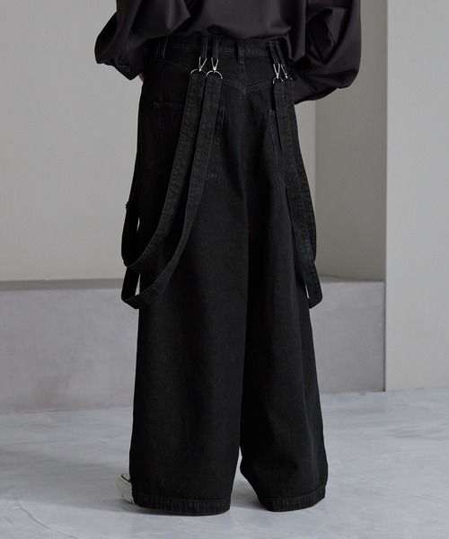 「cussil」 ダメージ加工デニムパンツ X-SMALL ブラック メンズ