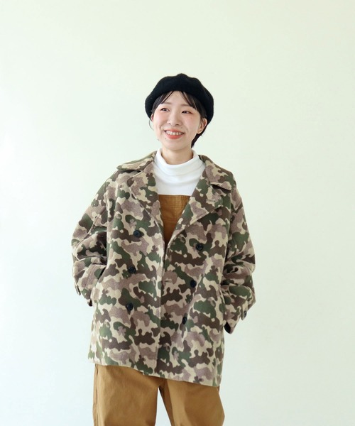 PAR ICI（パーリッシィ） ピーコート pコート 迷彩ジャカード