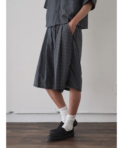 Bargiee パンツ チェックパンツ ハーフパンツ 涼しい 秋冬新作 ユニ