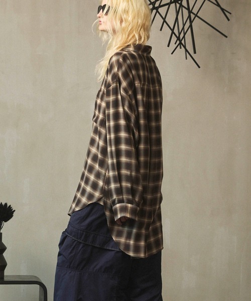 トップス Prime-Over Regular Collar Shirt Coat Italian Dead Stock Fabric】Prime-Over Regular Collar Shirt Coat