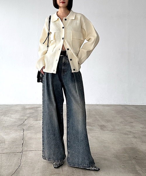 PAGEBOY（ページボーイ） ブルゾン アウター メランジニットブルゾン