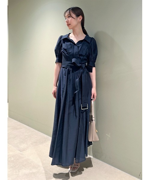 【新品】スナイデル ニットシャツワンピース ネイビー サイズ0 SNIDEL SNIDEL（スナイデル） シャツワンピース 0 ブルー レディース