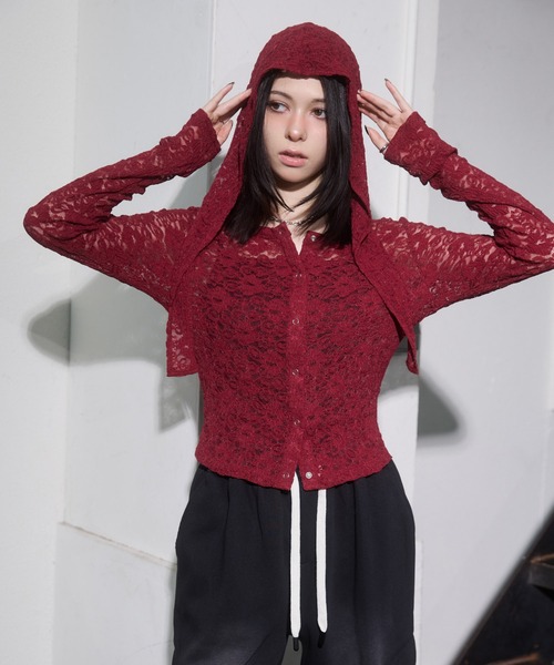 ENVYM（アンビー） tシャツ フロント釦レーストップス レディース