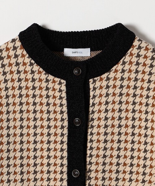 SHIPS any カーディガン any:「手洗い可能」モールヤーン クルーネック