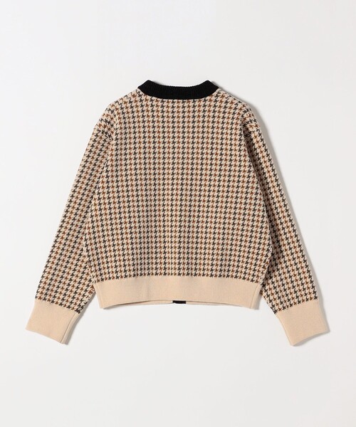 SHIPS any モールヤーン クルーネック 千鳥柄 カーディガン SHIPS｜《一部追加予約》SHIPS any:<手洗い可能>モールヤーン クルー